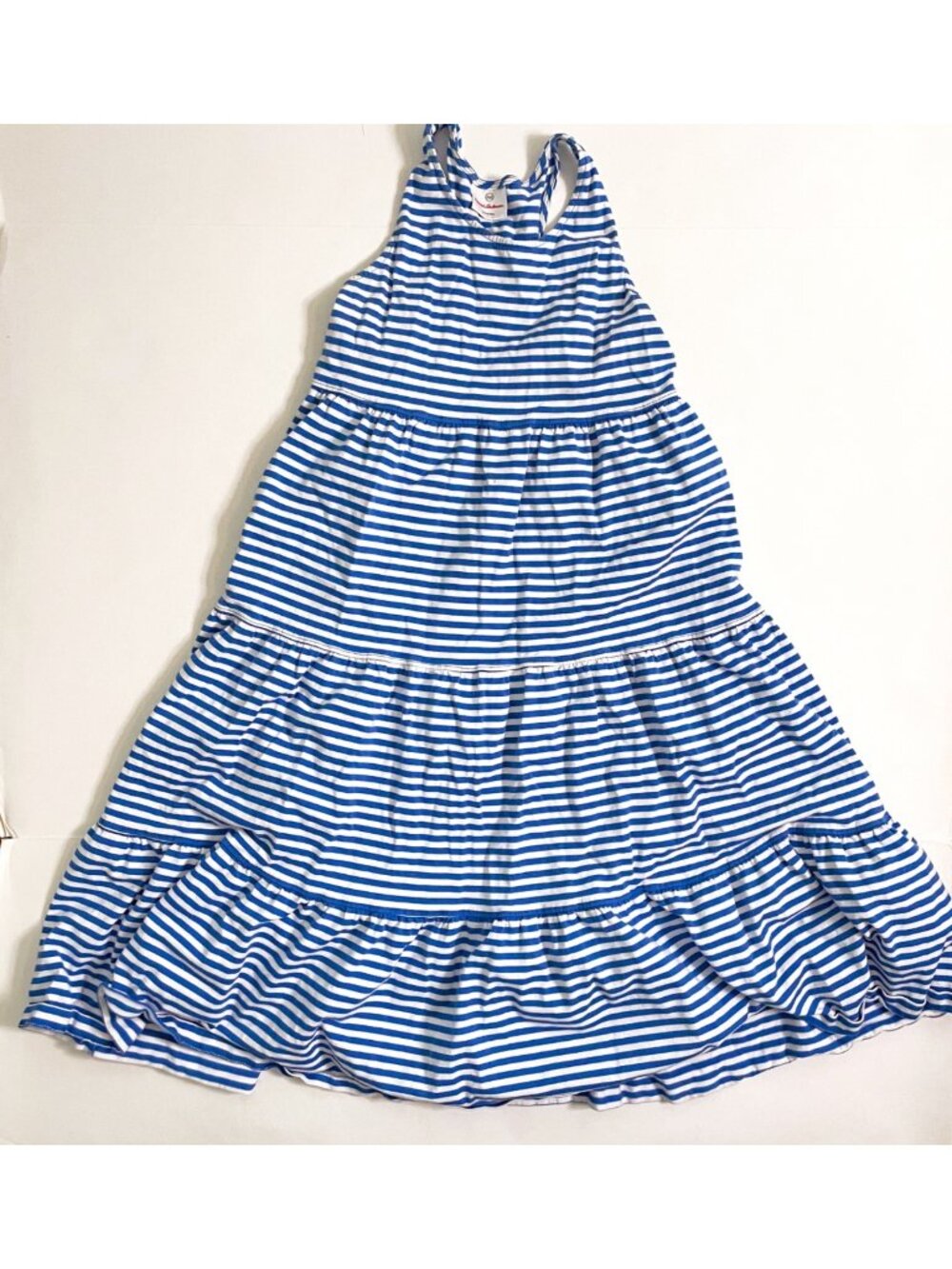Hanna Andersson Tiered Striped Racerback Tank Dress, Size 14/16